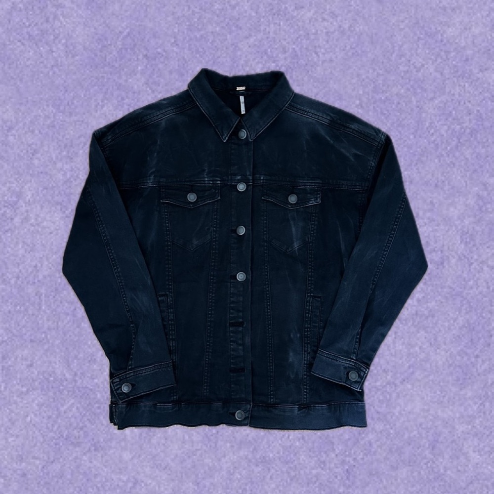 Free People Black Distressed Jacket